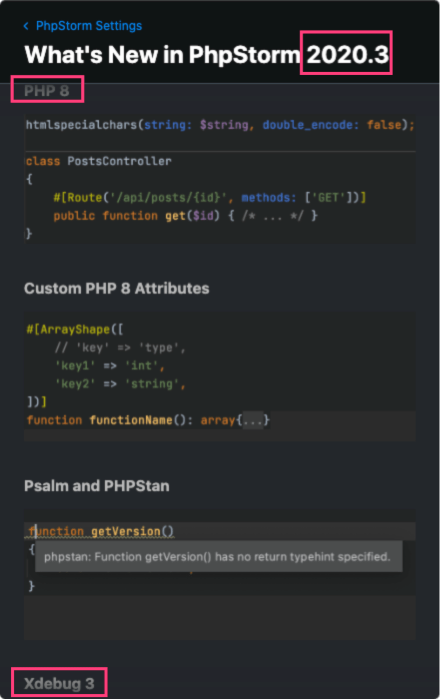 PhpStorm 2020.3 发布日志